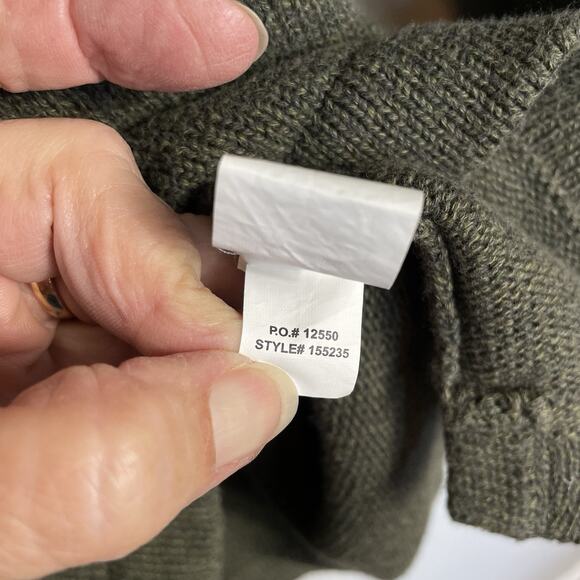 Carbon 2 Cobalt 1/4 Zip Sweater Mens Large Olive Rib Knit Textured Preppy Casual - Picture 11 of 11